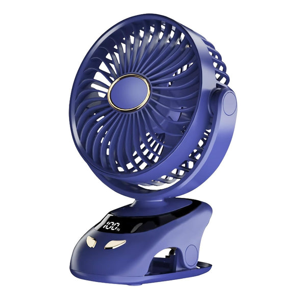 Smart Desktop Turbo Fan β 180Β° Adjustable Oscillating Air Circulator with LED Battery Display & Ultra-Quiet Cooling