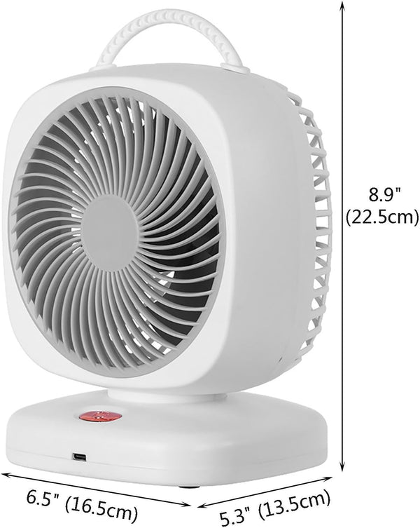 Ultra-Quiet Portable Desktop Fan β Compact USB Rechargeable Air Circulator with Built-In Carry Handle