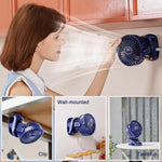 Smart Desktop Turbo Fan – 180° Adjustable Oscillating Air Circulator with LED Battery Display & Ultra-Quiet Cooling