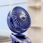 Smart Desktop Turbo Fan – 180° Adjustable Oscillating Air Circulator with LED Battery Display & Ultra-Quiet Cooling