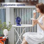 Smart Desktop Turbo Fan – 180° Adjustable Oscillating Air Circulator with LED Battery Display & Ultra-Quiet Cooling