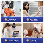 Smart Desktop Turbo Fan – 180° Adjustable Oscillating Air Circulator with LED Battery Display & Ultra-Quiet Cooling