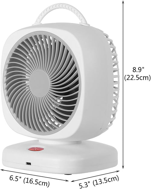 Ultra-Quiet Portable Desktop Fan – Compact USB Rechargeable Air Circulator with Built-In Carry Handle