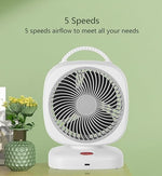 Ultra-Quiet Portable Desktop Fan – Compact USB Rechargeable Air Circulator with Built-In Carry Handle