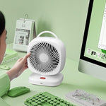 Ultra-Quiet Portable Desktop Fan – Compact USB Rechargeable Air Circulator with Built-In Carry Handle